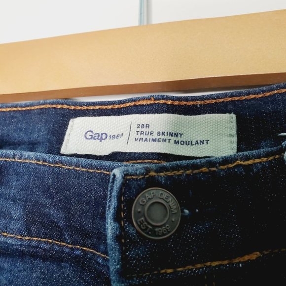 Gap Jeans True Skinny Ankle Mid Rise Classic Dark Wash 28 - Picture 11 of 14